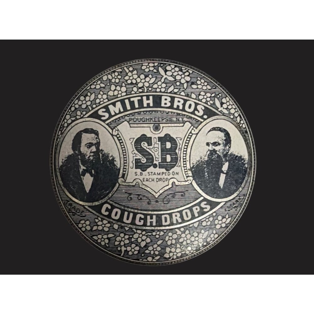Smith Bros Cough Drops Tin Round Metal‎ Collectible By Bristol Ware